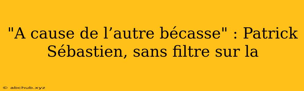 "A cause de l’autre bécasse" : Patrick Sébastien, sans filtre sur la 