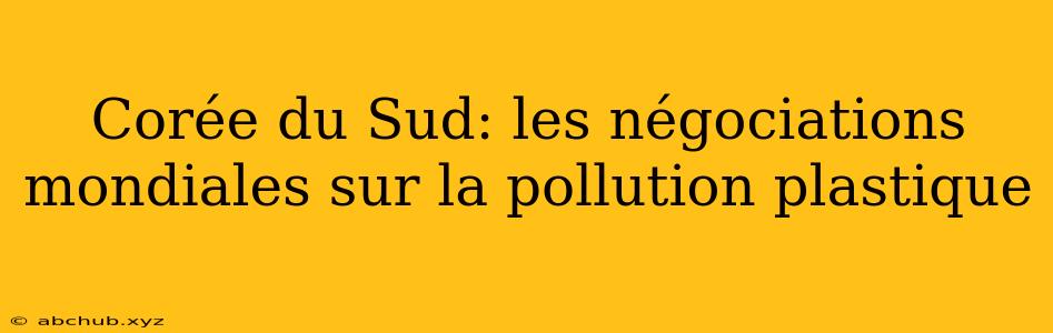 Corée du Sud: les négociations mondiales sur la pollution plastique 