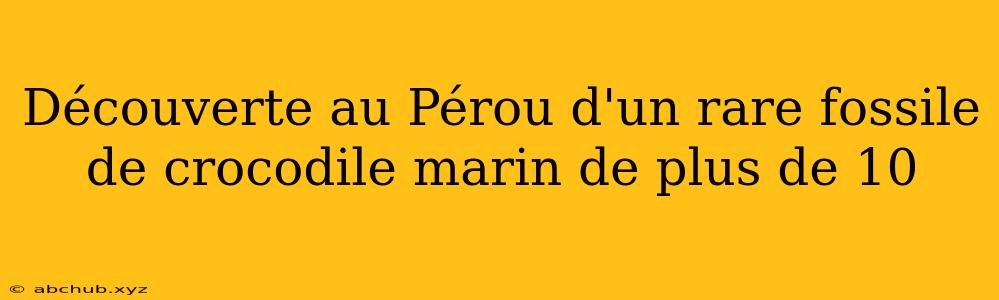 Découverte au Pérou d'un rare fossile de crocodile marin de plus de 10 