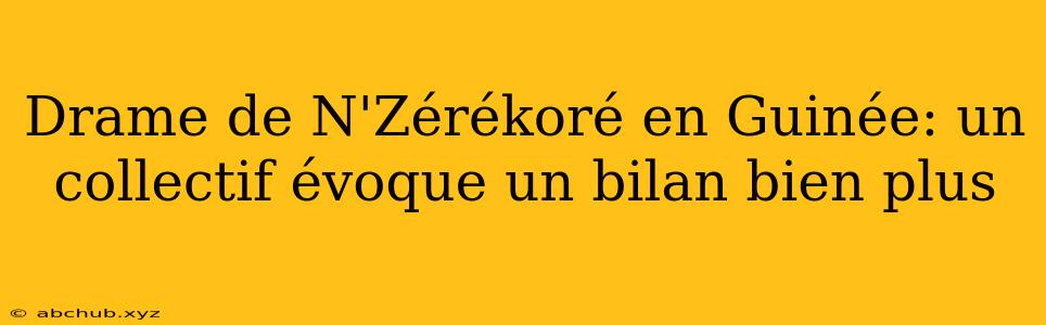 Drame de N'Zérékoré en Guinée: un collectif évoque un bilan bien plus 