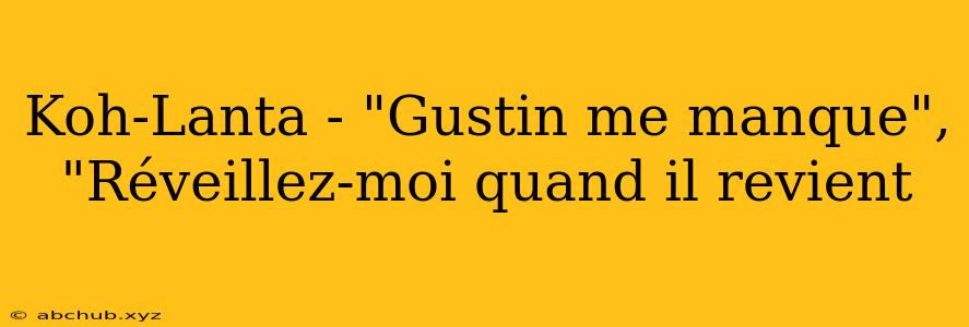 Koh-Lanta - "Gustin me manque", "Réveillez-moi quand il revient 