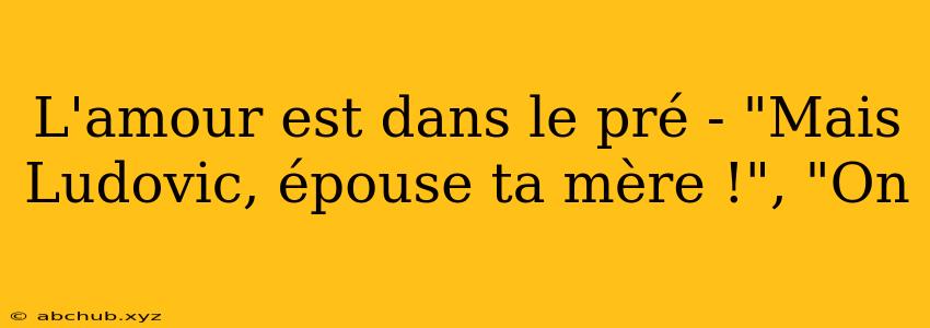 L'amour est dans le pré - "Mais Ludovic, épouse ta mère !", "On 