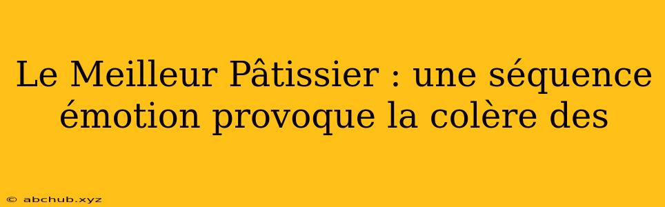 Le Meilleur Pâtissier : une séquence émotion provoque la colère des 