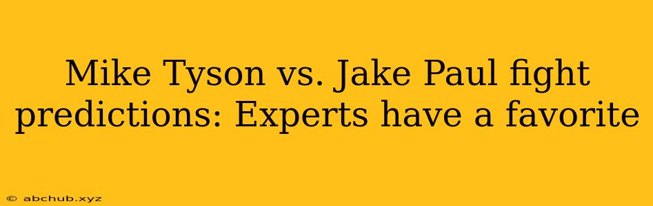 Mike Tyson vs. Jake Paul fight predictions: Experts have a favorite