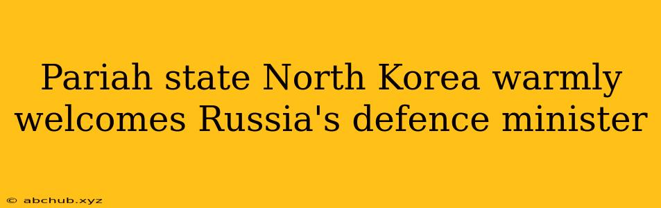 Pariah state North Korea warmly welcomes Russia's defence minister