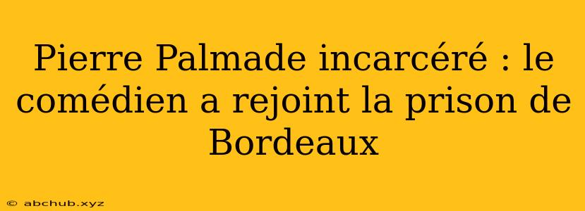 Pierre Palmade incarcéré : le comédien a rejoint la prison de Bordeaux 