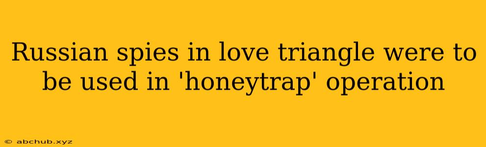 Russian spies in love triangle were to be used in 'honeytrap' operation 