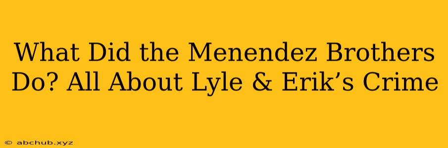 What Did the Menendez Brothers Do? All About Lyle & Erik’s Crime